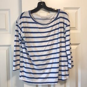 White and blue stripe shirt